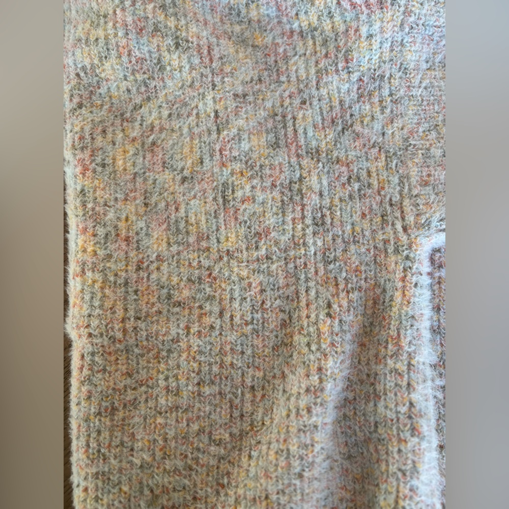 Lulus Get Creative Cream Multi Oversized Turtleneck Sweater - Picture 8 of 9